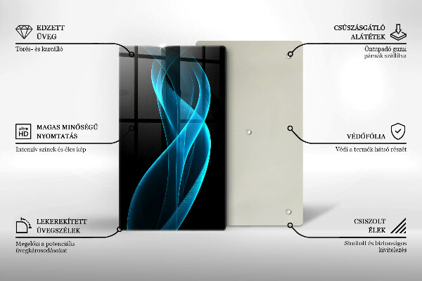 Tagliere in vetro Astrazione blu