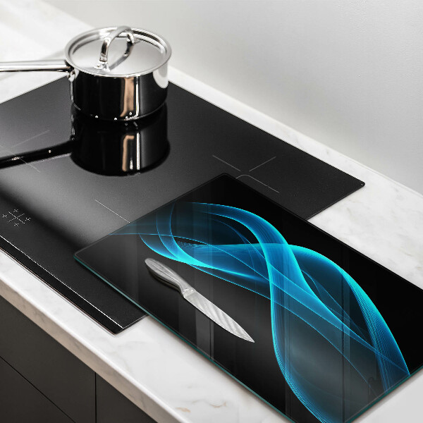 Tagliere in vetro Astrazione blu