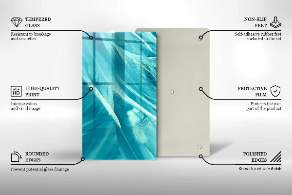 Tagliere in vetro Piume delicate