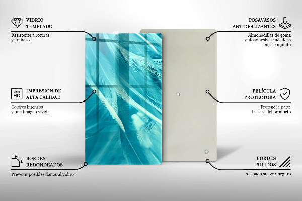 Tagliere in vetro Piume delicate