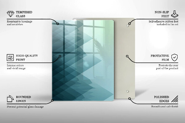 Tagliere in vetro Piume delicate