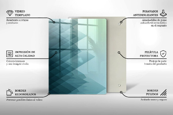 Tagliere in vetro Piume delicate