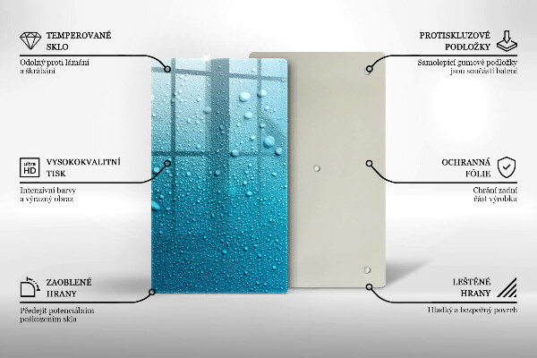 Tagliere in vetro Gocce d'acqua