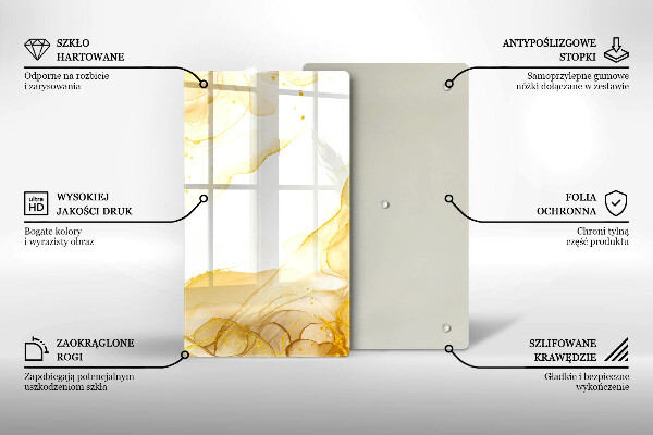 Tagliere in vetro Astrazione dorata