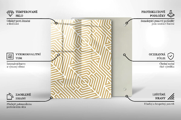 Tagliere in vetro Astrazione dorata