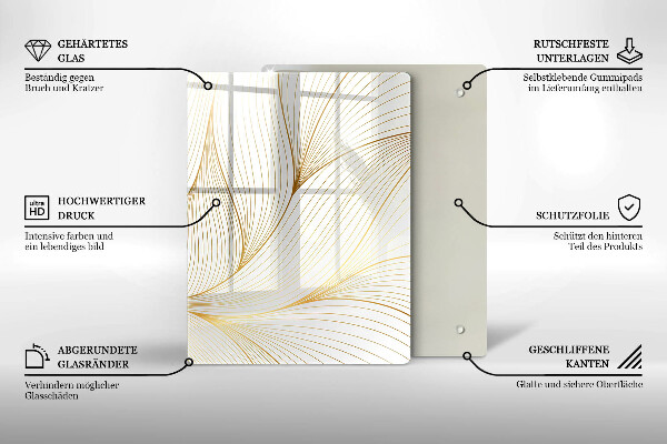Tagliere in vetro Quadrati astratti 3D