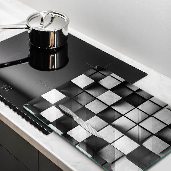Tagliere in vetro Quadrati astratti 3D