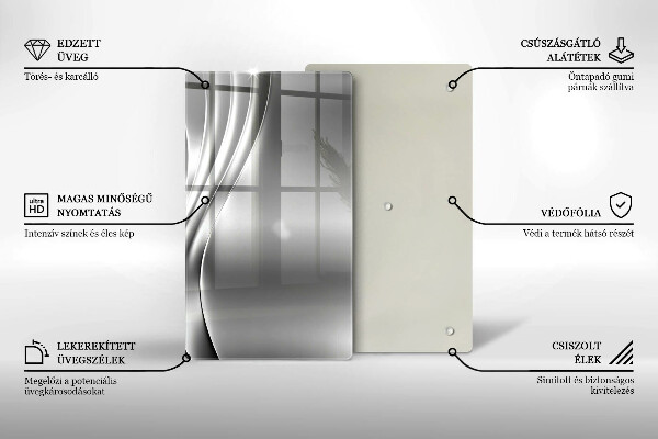 Tagliere in vetro Struttura in metallo