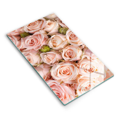 Tagliere in vetro Bouquet di rose delicate