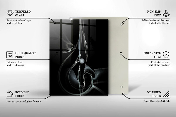 Tagliere in vetro Bouquet di rose delicate