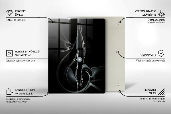 Tagliere in vetro Bouquet di rose delicate