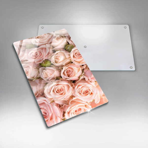 Tagliere in vetro Bouquet di rose delicate