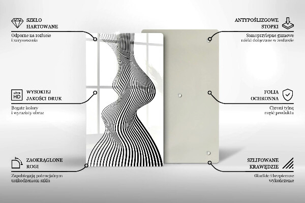 Tagliere in vetro Astrazione lineare