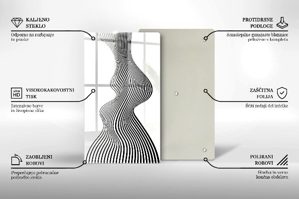 Tagliere in vetro Astrazione lineare