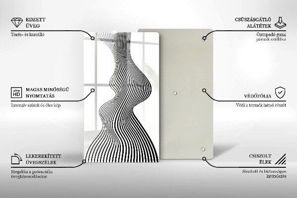 Tagliere in vetro Astrazione lineare