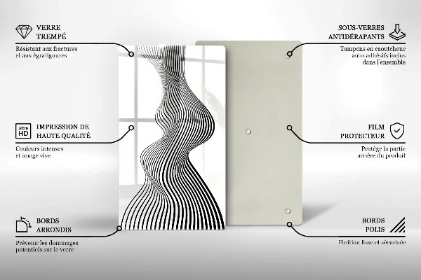 Tagliere in vetro Astrazione lineare