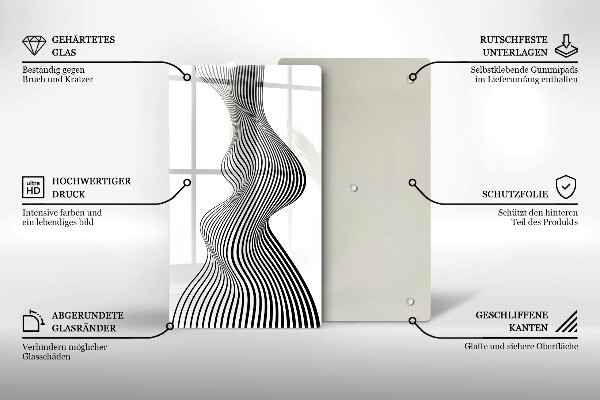 Tagliere in vetro Astrazione lineare