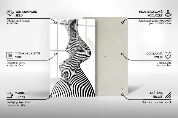 Tagliere in vetro Astrazione lineare