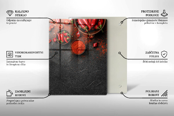 Tagliere in vetro Struttura in marmo con oro