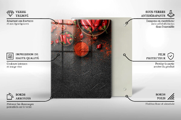 Tagliere in vetro Struttura in marmo con oro