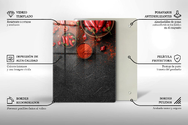 Tagliere in vetro Struttura in marmo con oro
