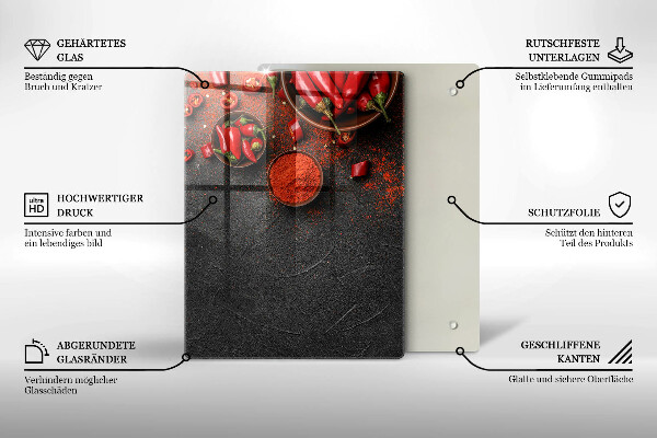 Tagliere in vetro Struttura in marmo con oro