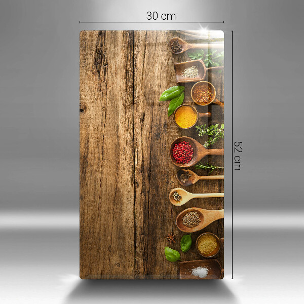 Tagliere in vetro Cucchiai di spezie in legno