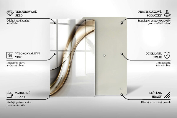 Tagliere in vetro Astrazione di linee morbide