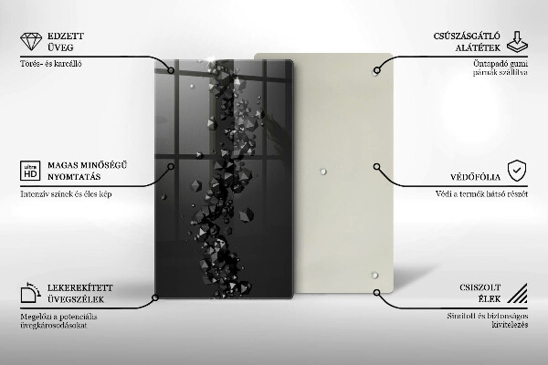 Tagliere in vetro Astrazione di forme 3D