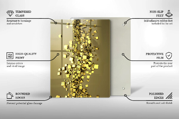 Tagliere in vetro Astrazione di forme 3D