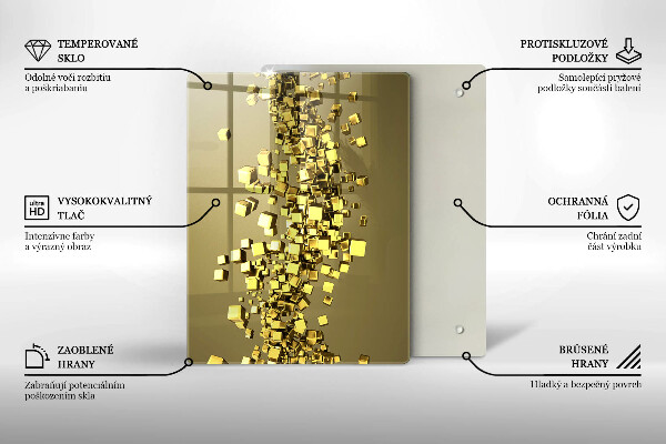 Tagliere in vetro Astrazione di forme 3D