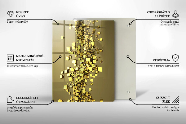 Tagliere in vetro Astrazione di forme 3D