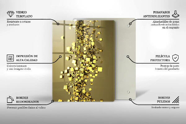 Tagliere in vetro Astrazione di forme 3D