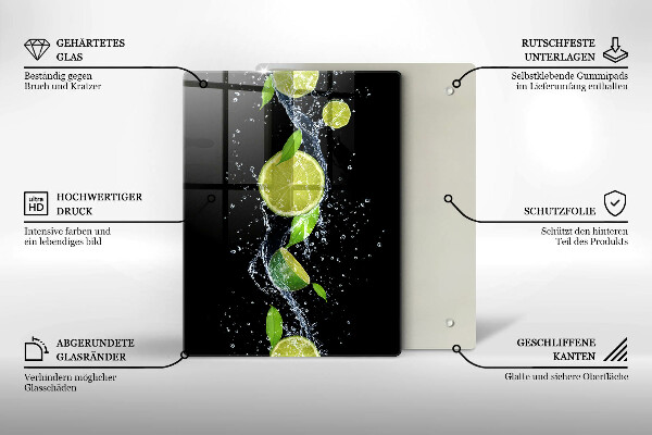 Tagliere in vetro Piume di uccelli boho