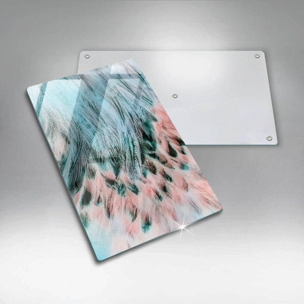 Tagliere in vetro Piume di uccelli boho