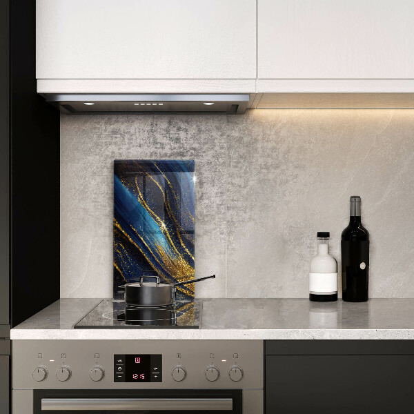 Tagliere in vetro Astrazione blu navy