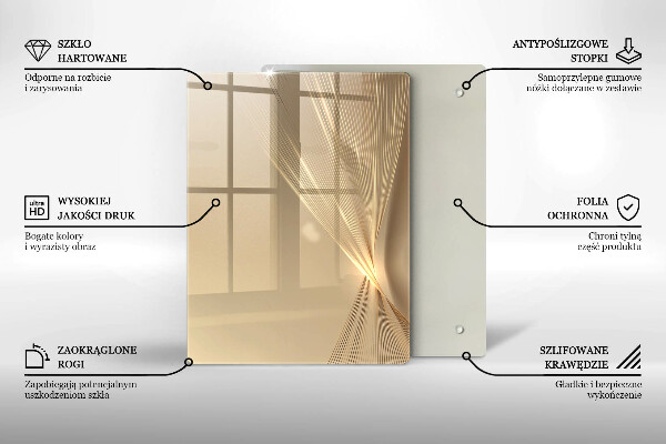 Tagliere in vetro Messa nera astratta