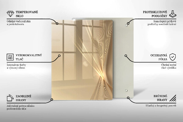 Tagliere in vetro Messa nera astratta