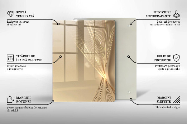 Tagliere in vetro Messa nera astratta