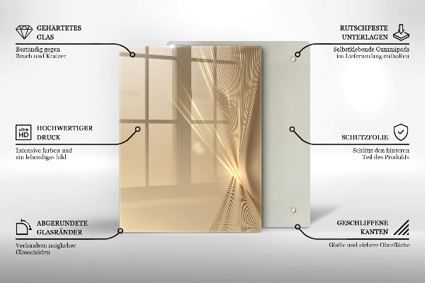 Tagliere in vetro Messa nera astratta