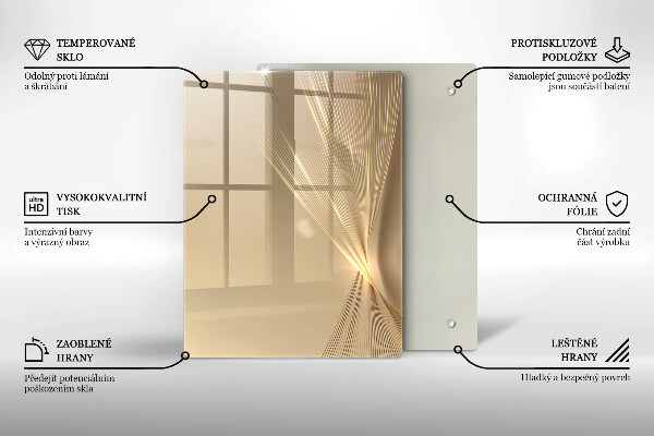 Tagliere in vetro Messa nera astratta