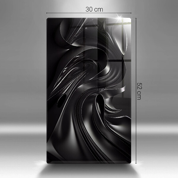 Tagliere in vetro Messa nera astratta