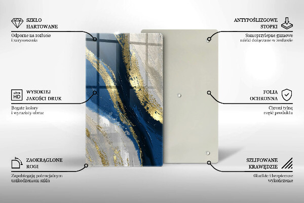 Tagliere in vetro Texture con oro