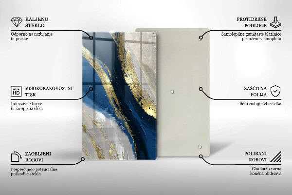 Tagliere in vetro Texture con oro