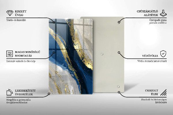 Tagliere in vetro Texture con oro