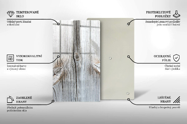 Tagliere in vetro Struttura in legno chiaro