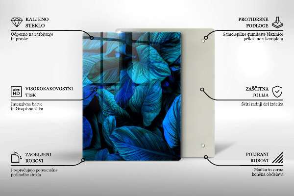 Tagliere in vetro Struttura in legno chiaro