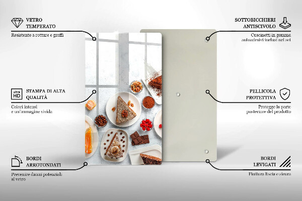 Tagliere in vetro La dolcezza della torta