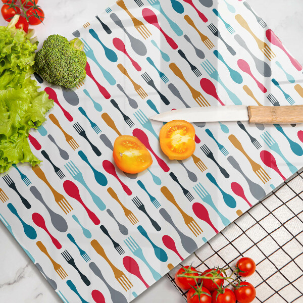 Tagliere in vetro Illustrazione del cucchiaio