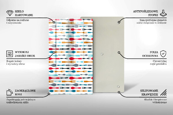 Tagliere in vetro Illustrazione del cucchiaio